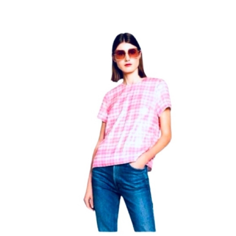 J. Crew Pink Plaid Women's Top - Picture 4 of 8